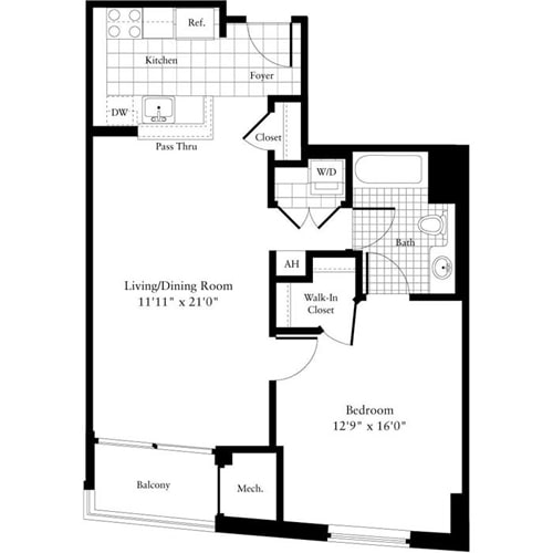 Floor Plan - 1 Bedroom A