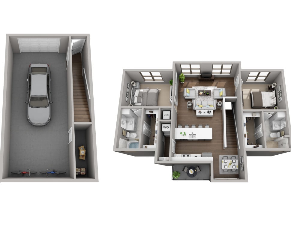 Onyx Two Bedroom with Garage - Onyx Townhome