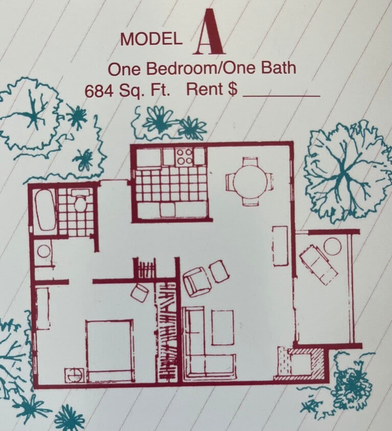 Plan A - 1x1 A+Ardendale Apartments 