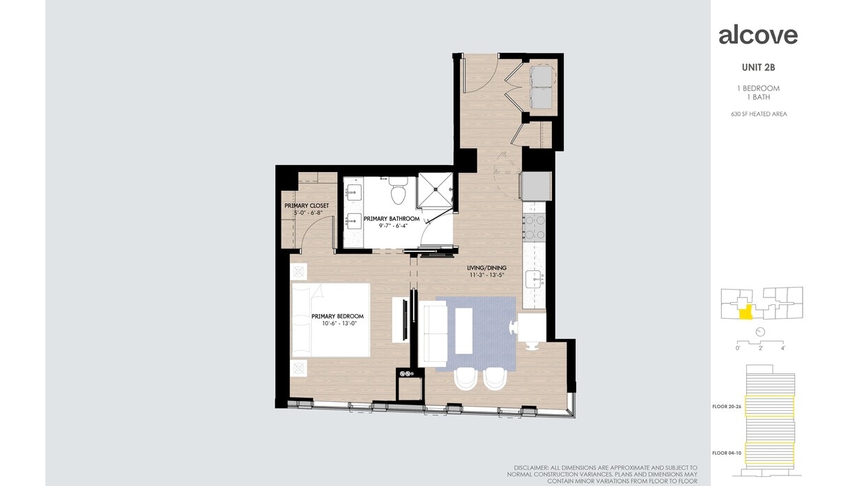 Floor Plan - Alcove  One Bedroom 02 Tier 2