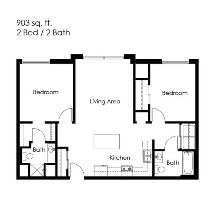 Floor Plan - 2 Bed / 2 Bath