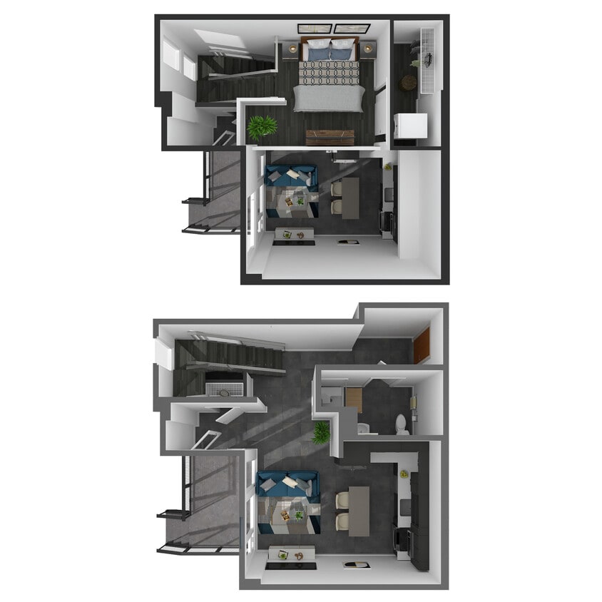 Floor Plan - Live/Work 1 Bed, 1 Bath - A