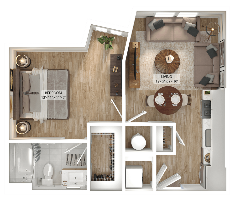 Floor Plan - 1 Bed/1 Bath-A1