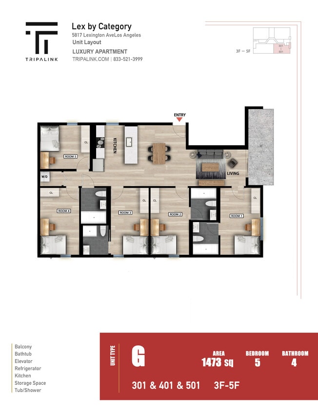 Floor Plan - Private Room in Shared 5 Bed/4 Bath