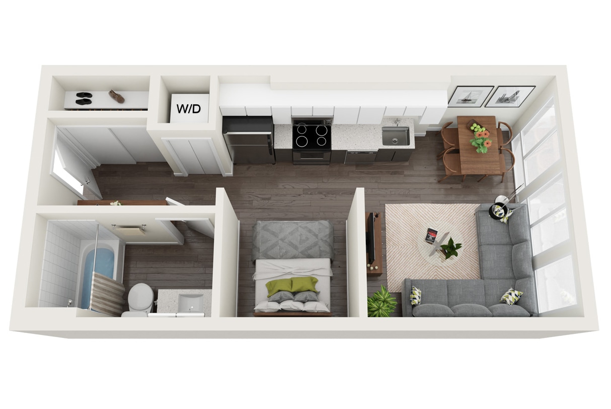 Floor Plan - Open 1x1 A