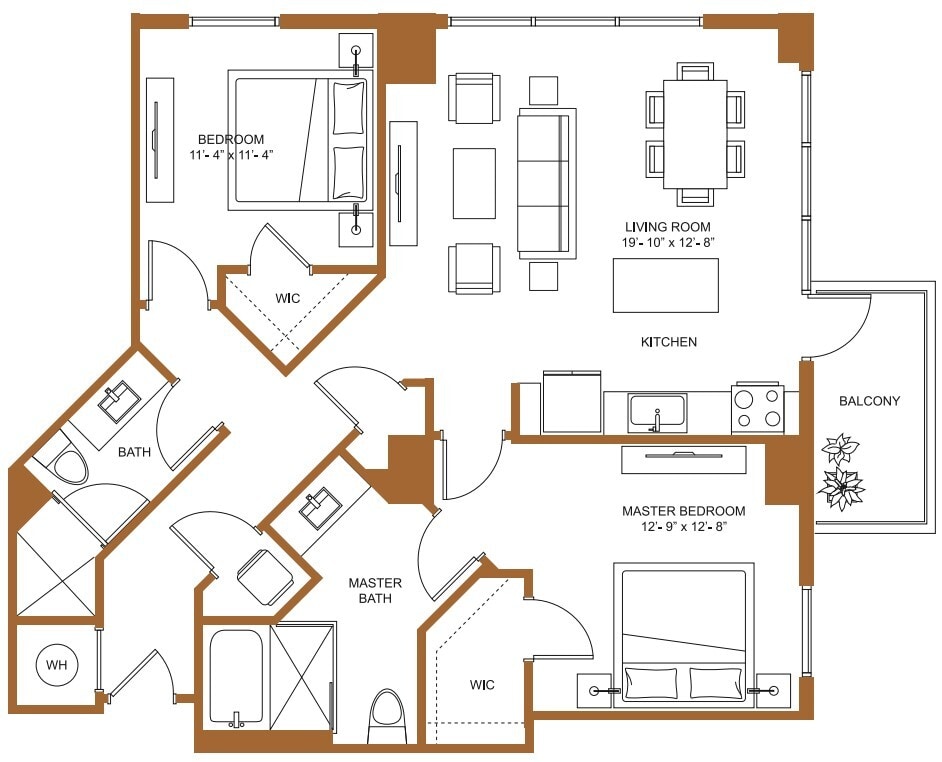 Floor Plan - 2 Bed/2 Bath-B6