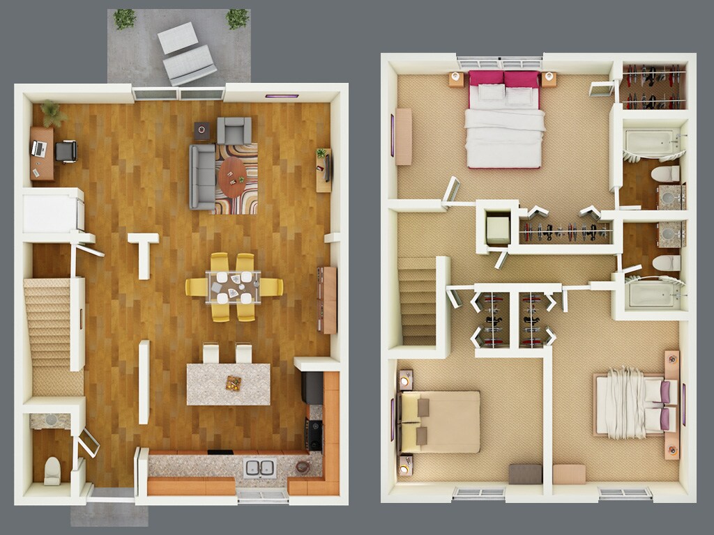 Floor Plan - 3 Bedroom Townhome