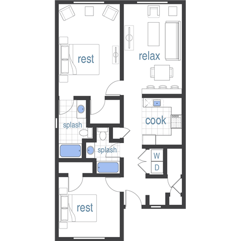 Floor Plan - 2 Bedroom Extended Master