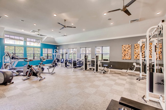 Stay active with a fully equipped fitness center right at home. - Grove at Cherry Creek Park