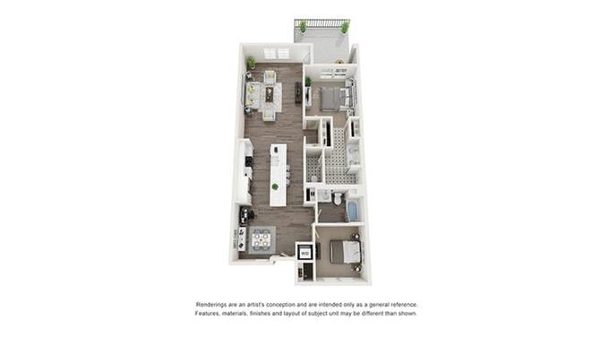Floor Plan - Two Bedroom Two Bath