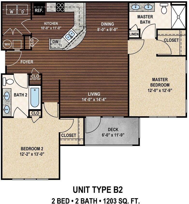 Floor Plan - B2 ADA Apartment (Phase I)