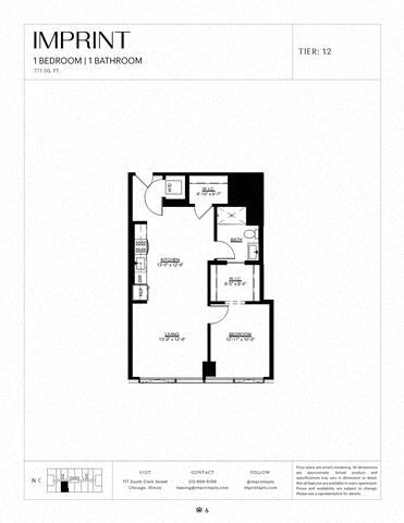 Floor Plan - One Bedroom E
