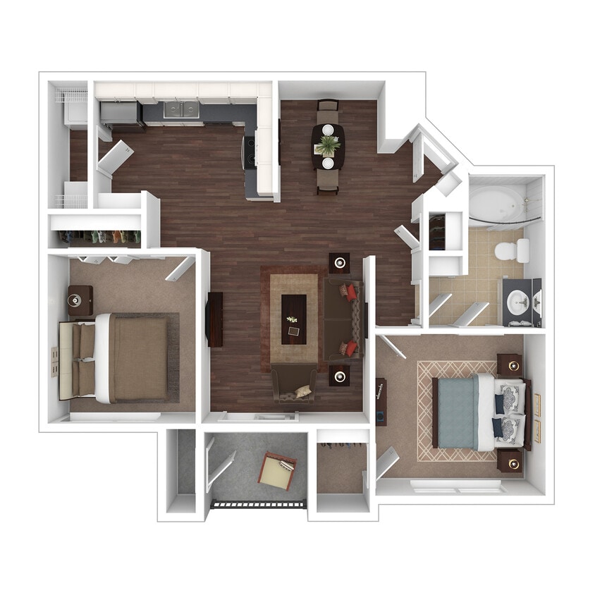 B1R Floorplan | Two Bedroom - B1R