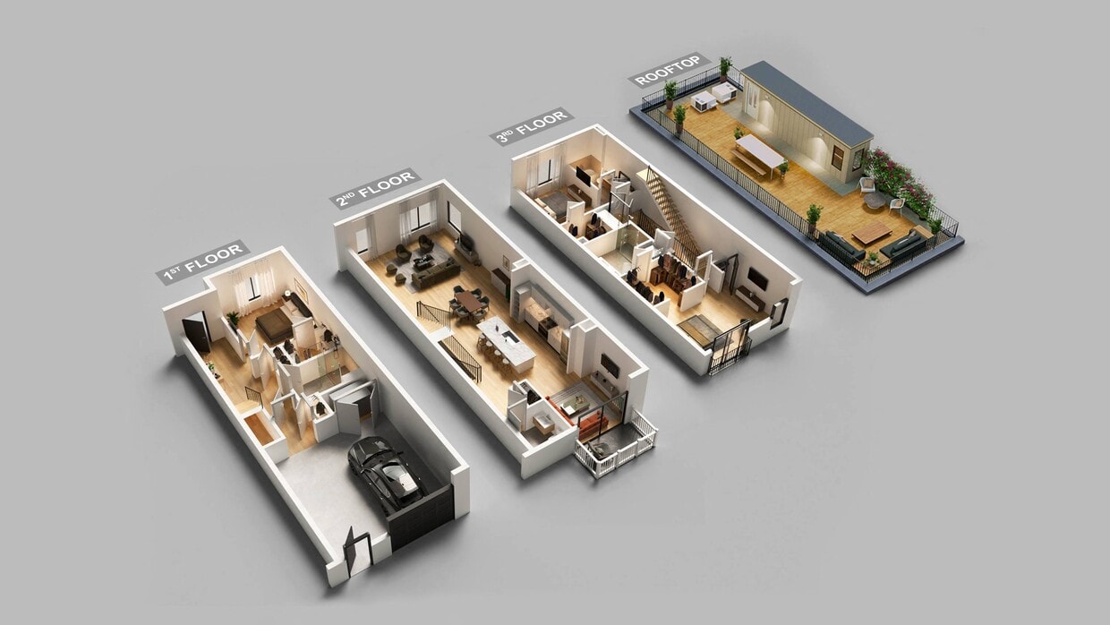 Floor Plan - Three Bedroom Townhome