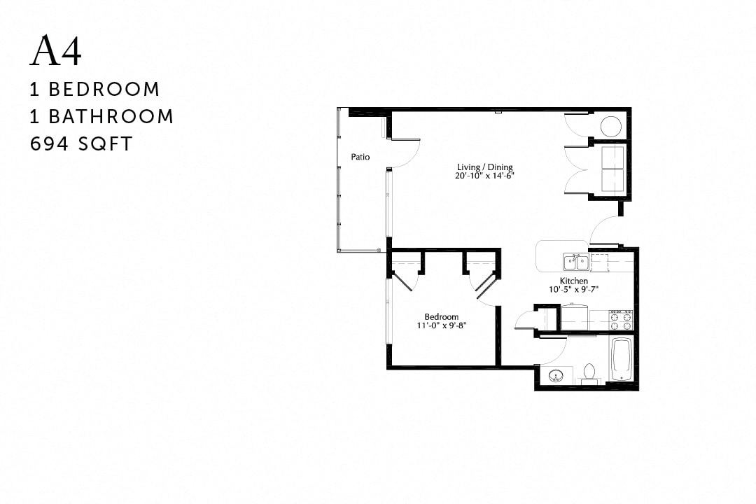 Floor Plan - A4 One Bedroom