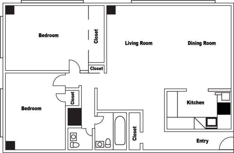 Two Bedroom 1.5 Bath - Two Bedroom 1.5 Bath