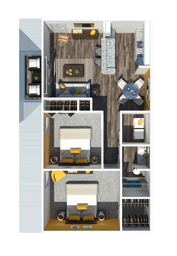 Floor Plan - Two Bedroom | One Bathroom