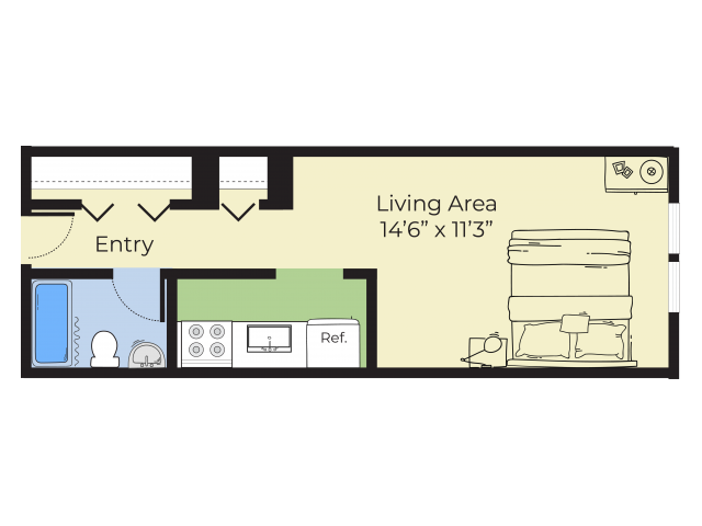 Devon - Studio, 300 sq ft - Devon