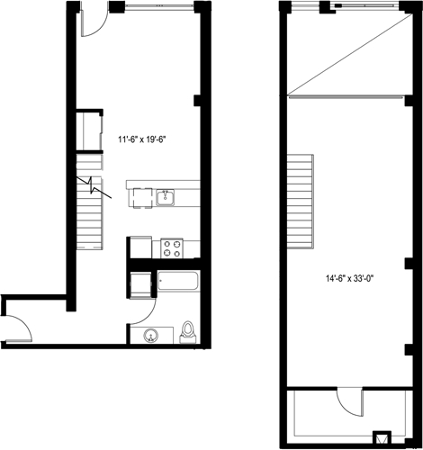 Floor Plan - 1 Bedroom Loft D