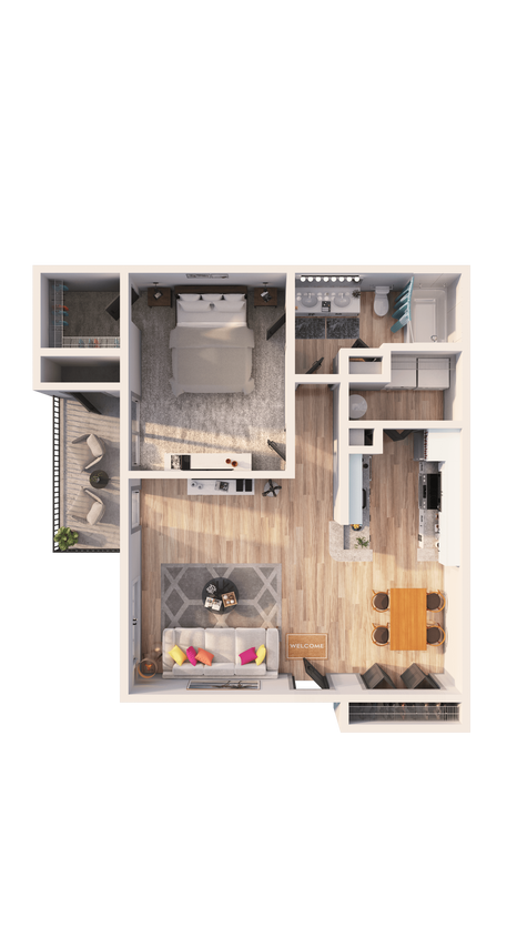 Floor Plan - One Bedroom