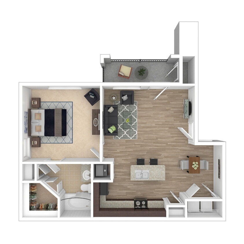 Floor Plan - 1x1 Medium - Beauregard