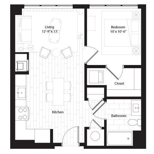 Floor Plan - One Bedroom