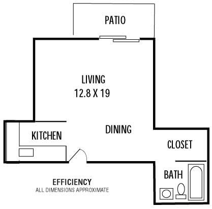 Floor Plan - Studio  1Bathroom