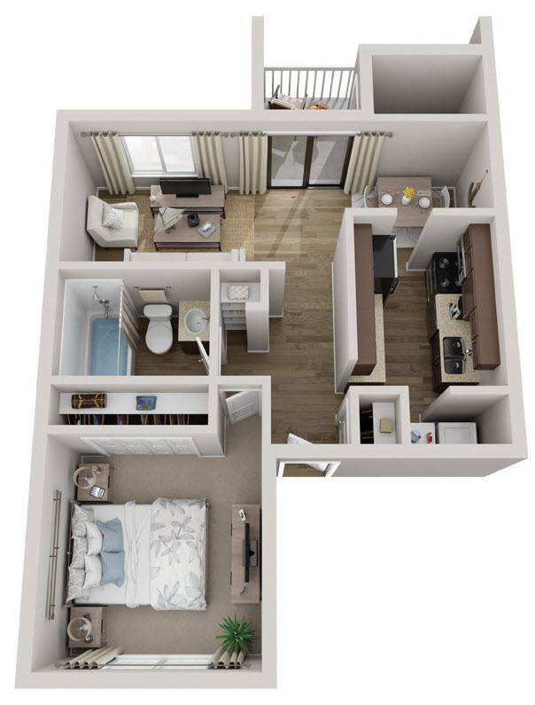 Floor Plan - 1BR 1BTH