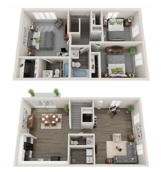 Floor Plan - 3 Bed, 2.5 Bath Townhome | Classic
