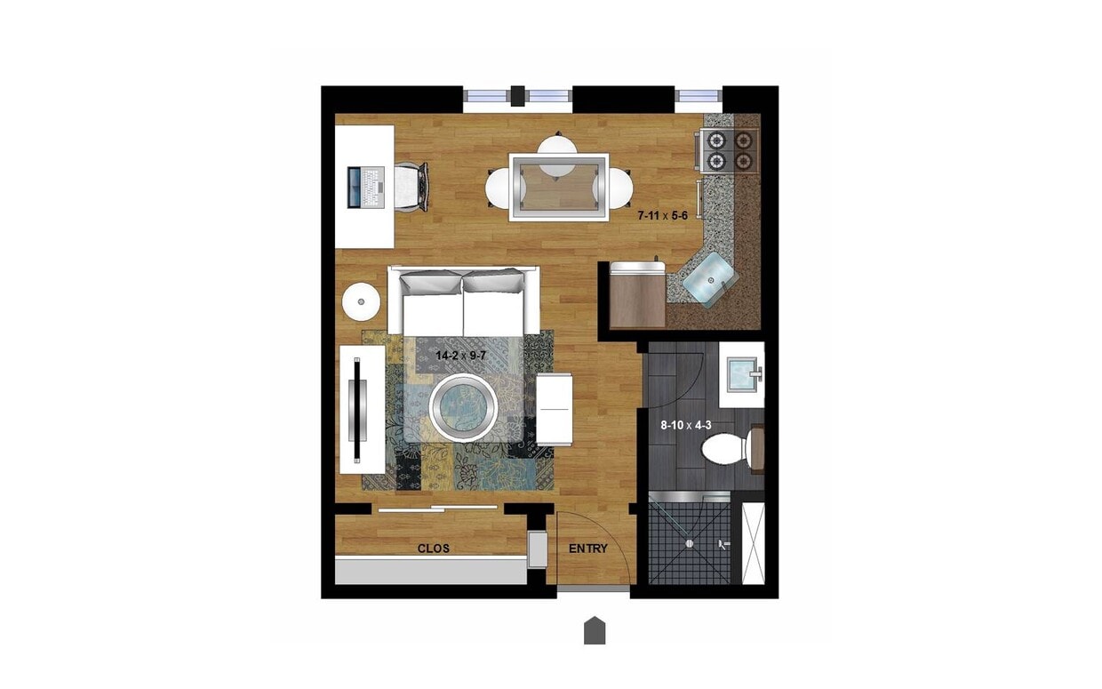 Floor Plan - Lilium Apartments 706 S St Studio