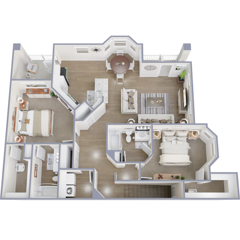 Floor Plan - B4 - 2 Bedroom 2 Bath