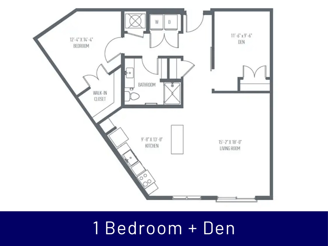 Floor Plan - C1b - One Bedroom + Den