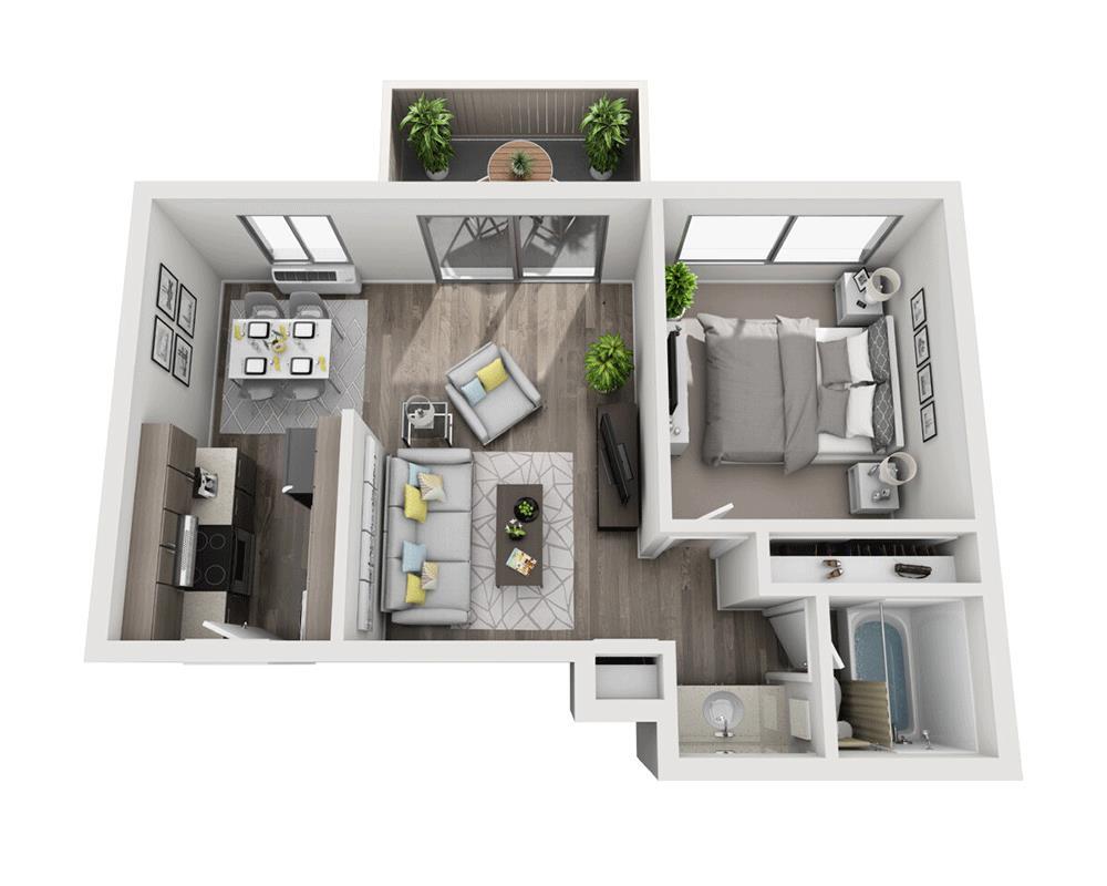 Floor Plan - 1 Bedroom