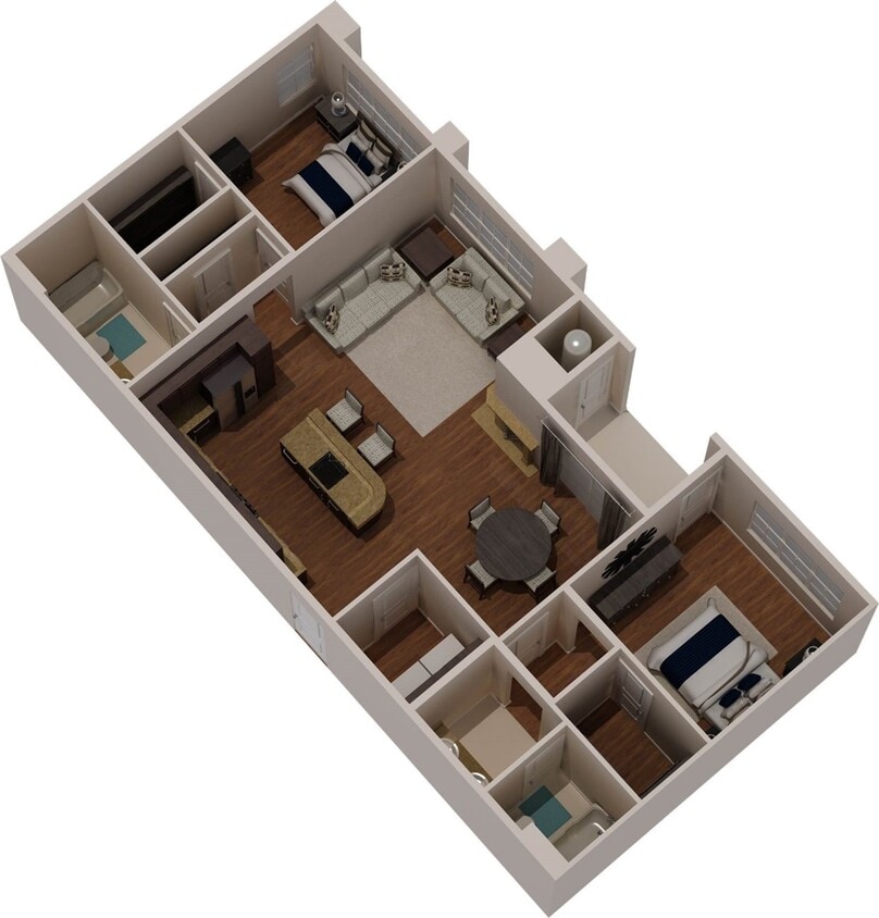 Floor Plan - VA Plan Three Type B (2nd or 3rd Floors)