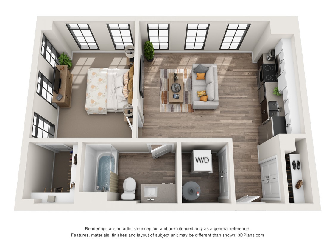 Floor Plan - 1 Bedroom 1F