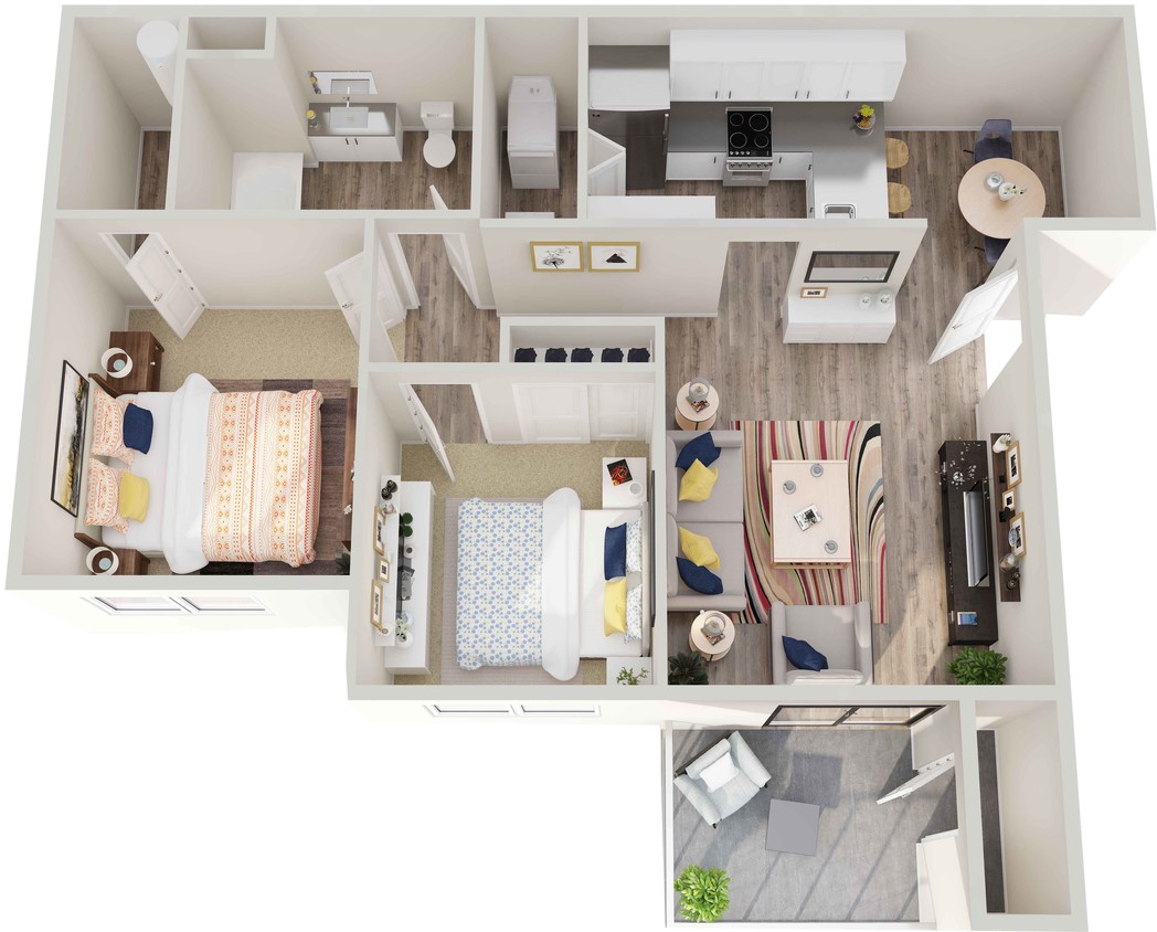 Floor Plan - Two Bed One Bath