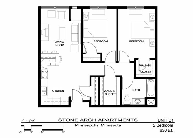 Floor Plan - 2 Bedroom (C1)