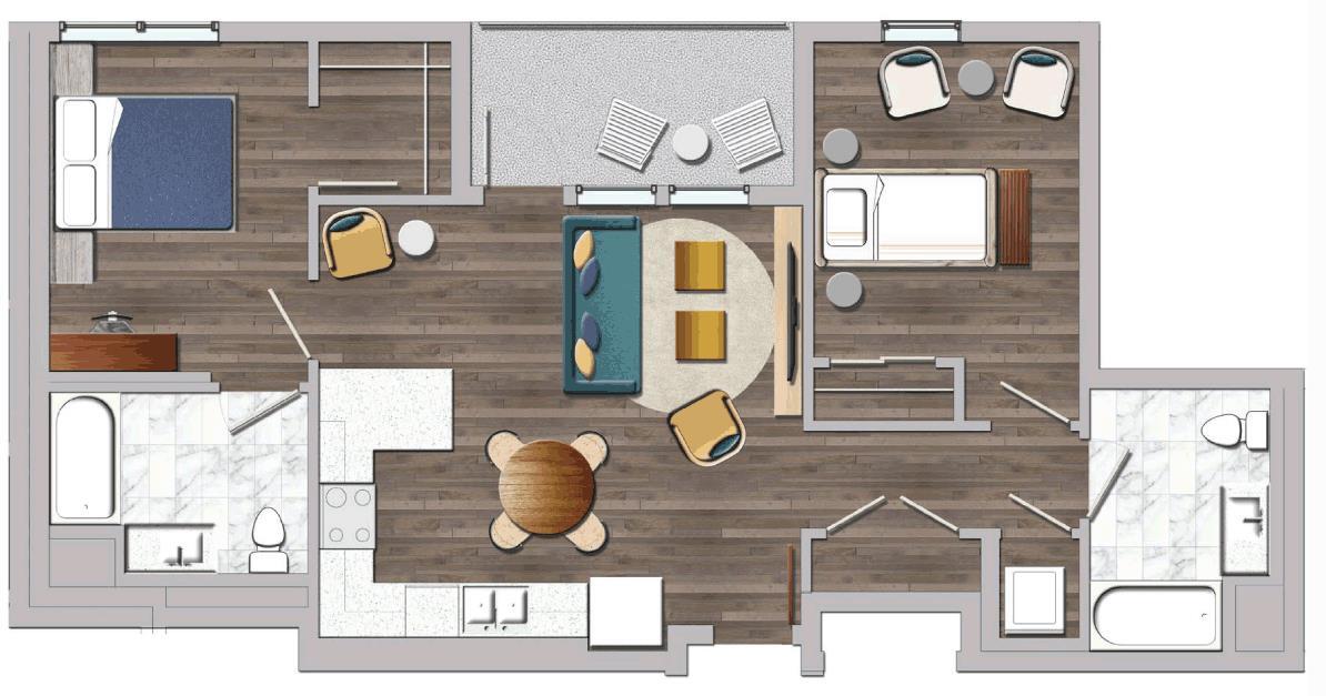 Floor Plan - 2 Bedroom J