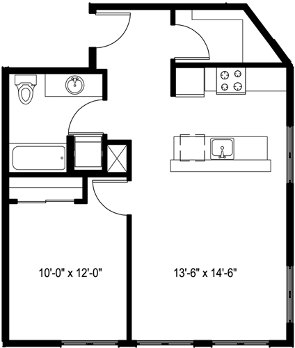 Floor Plan - 1 Bedroom F