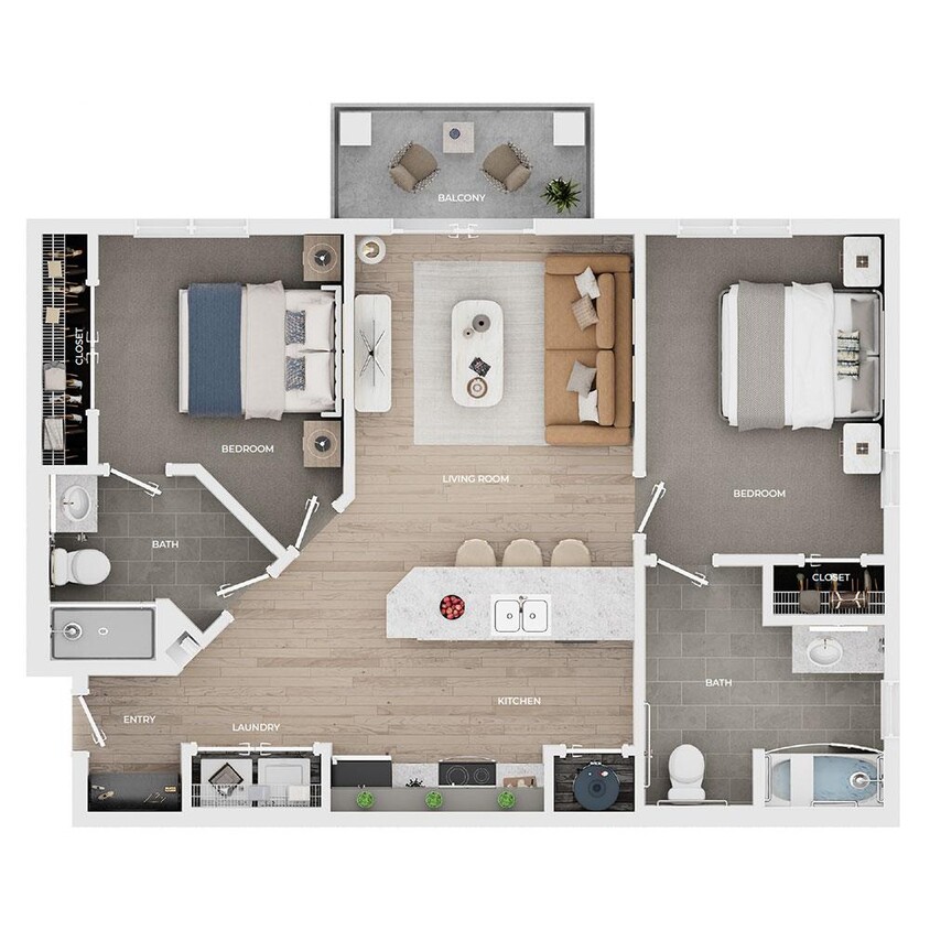 Floor Plan - Two Bedroom, Two Bath A