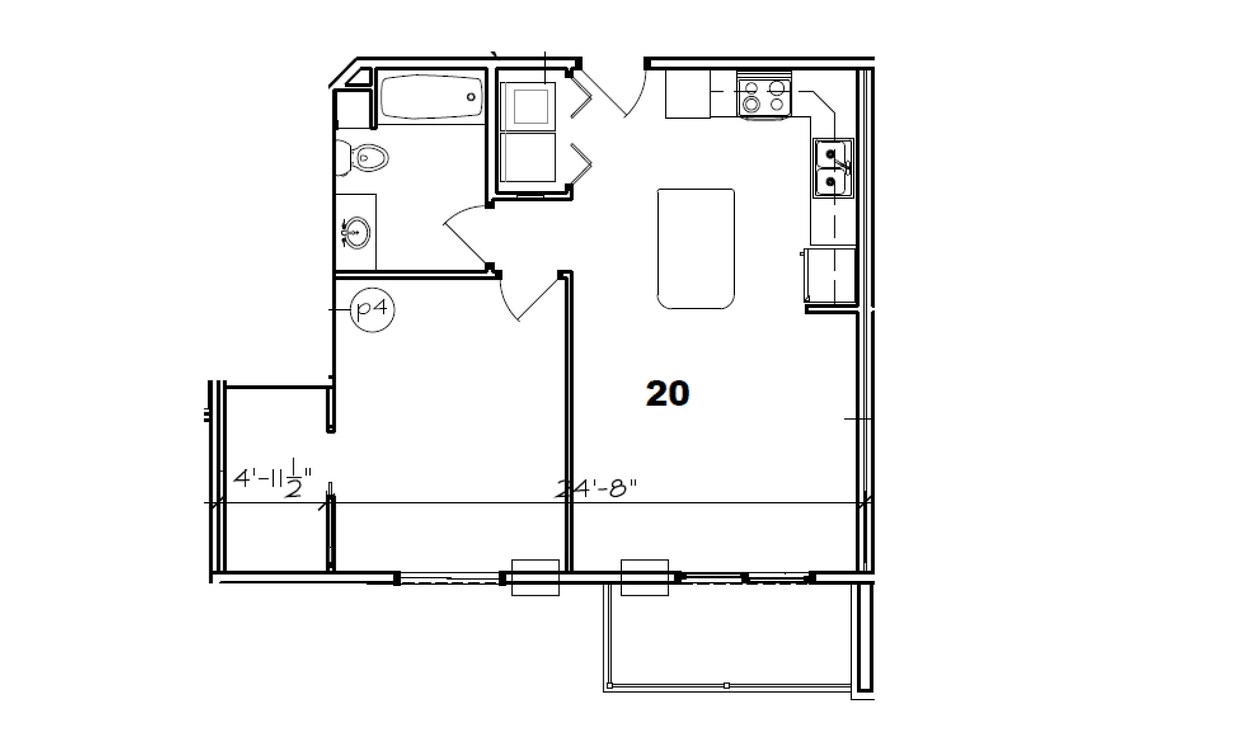 Floor Plan - ARV22 - 1 Bed 1 Bath 2nd Floor 1 Stall Det Gar