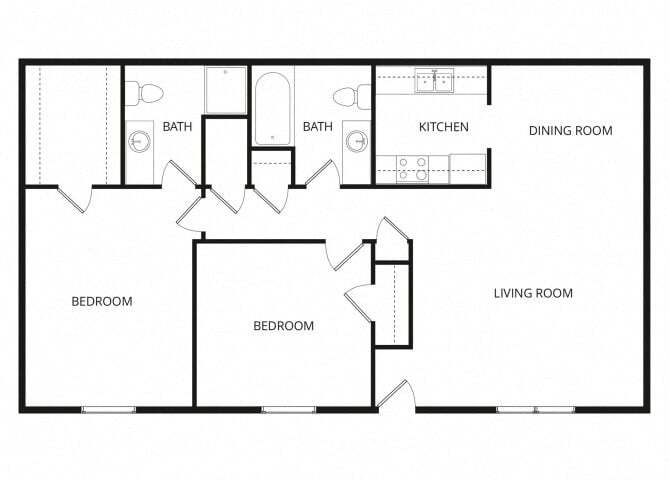 Floor Plan - 2 Bed 2 Bath