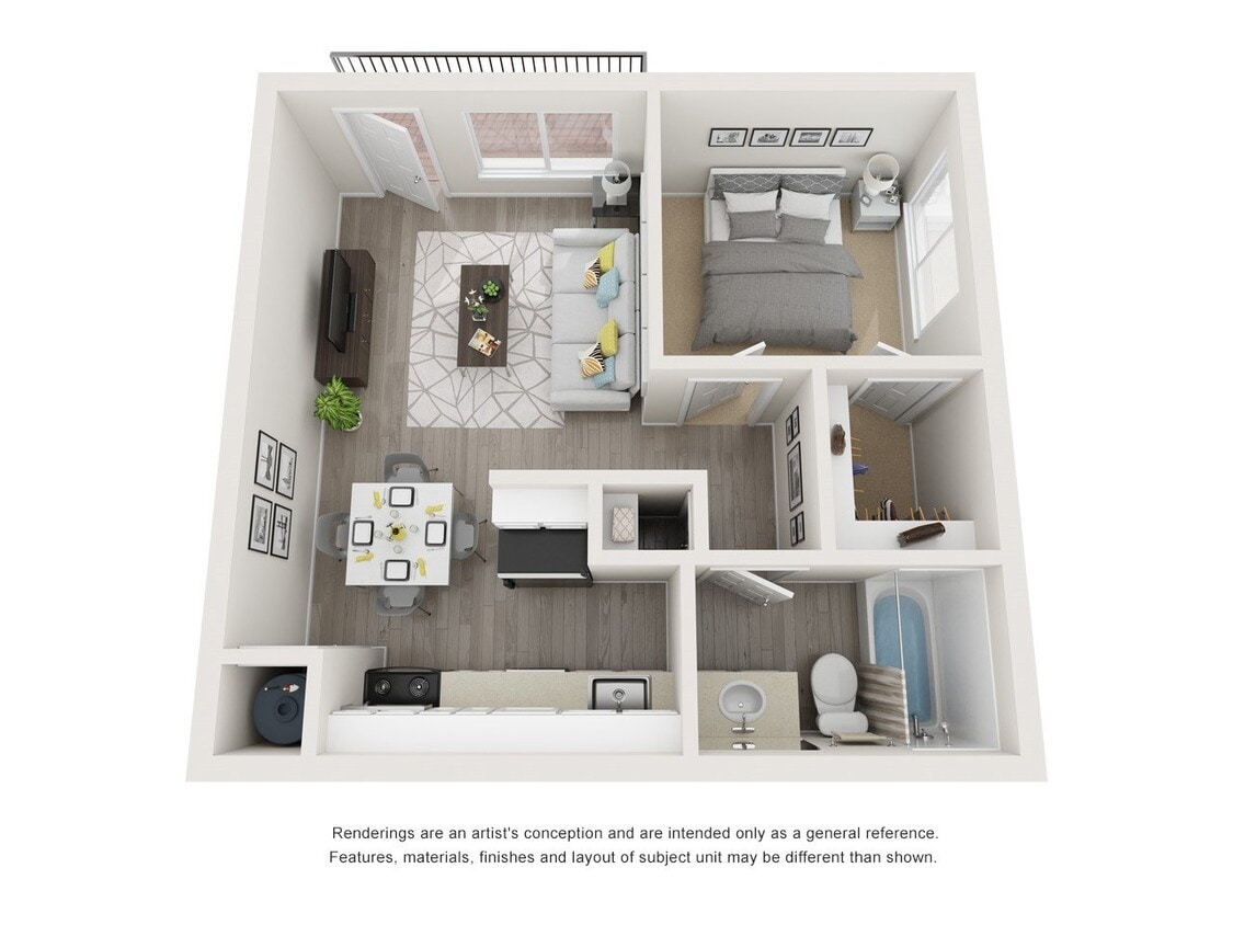 Floor Plan - 1 Bed 1 Bath A