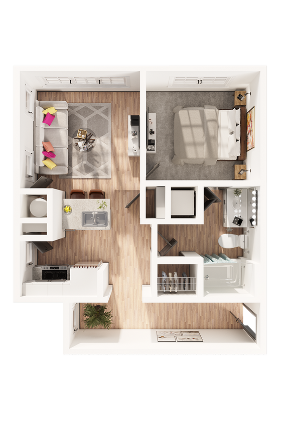 The Roosevelt Arlington Commons- A1C Floorplan - A1C