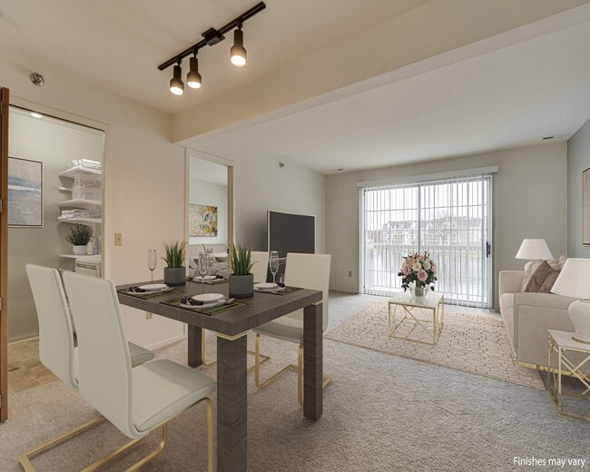 Azalea Layout Dining Area with Living Room View - Portsmouth Apartments
