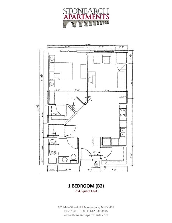 Floor Plan - 1 Bedroom (H - Mkt)