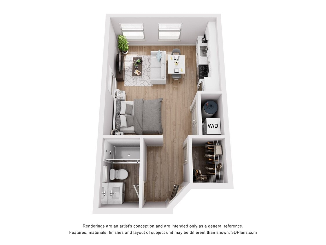 Floor Plan - row2 - Studio (405 SF)