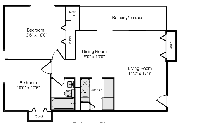 2BR/1BA - 2 Bedroom 1 Bathroom