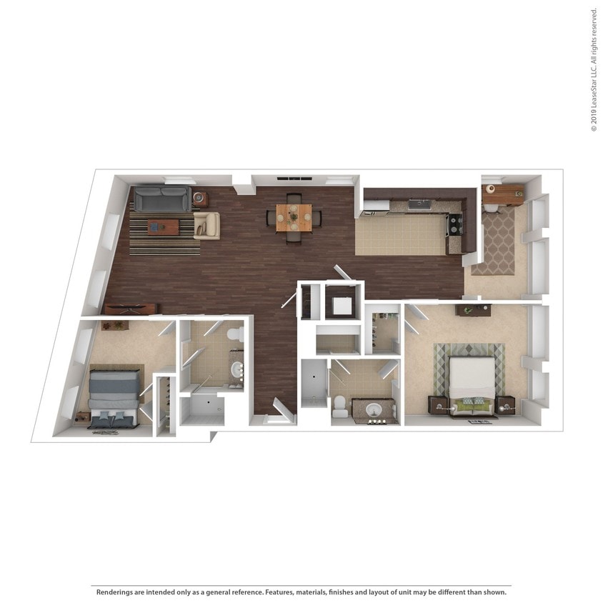 Floor Plan - Two Bed Two Bath Den