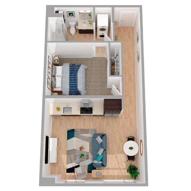 Floor Plan - 1 Bed/1 Bath Urban-a45.1